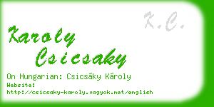 karoly csicsaky business card