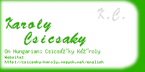 karoly csicsaky business card